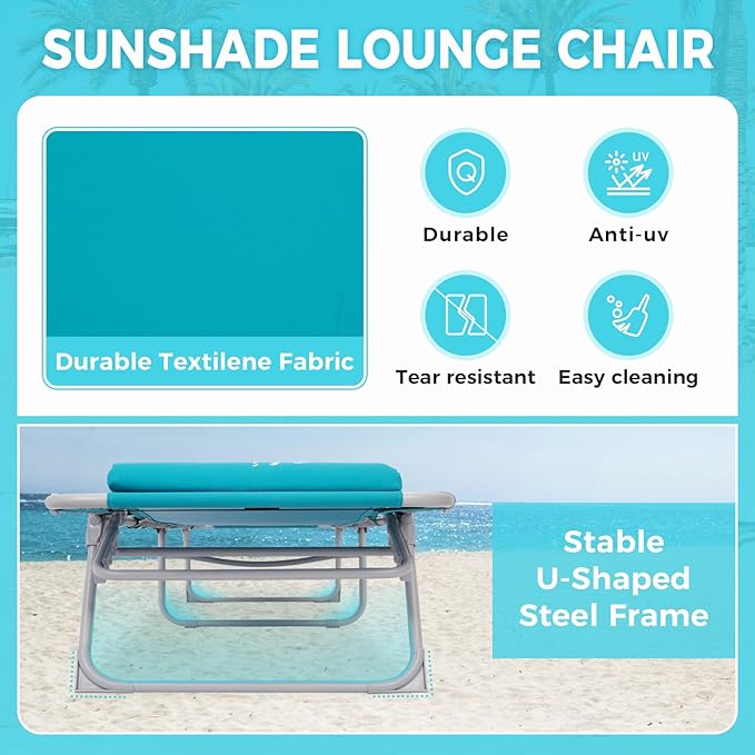 #WEJOY Folding Tanning Chair with Canopy Shade - Photo 8