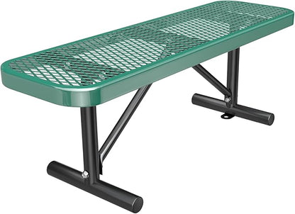 Heavy Duty Outdoor Metal Garden Park Bench, Steel Picnic Bench, Metal Mesh Outdoor Bench Porch Chair for Garden, Lawn, Patio, Porch, Park, Yard, Patio (Green, 4FT)