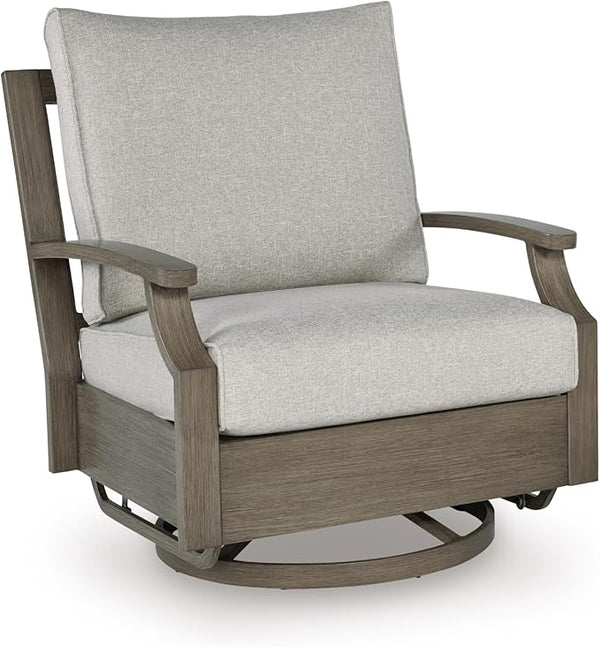 Signature Design by Ashley Rainier Ranch Contemporary Nuvella Weather Resistant Fabric Outdoor High Back Swivel Glider - Photo 1