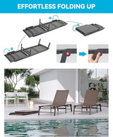 Aluminum Chaise Lounge Chair Outdoor, Foldable Patio Lounge Chair Assemble-Free - Photo 3