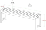 Walker Edison Rendezvous Modern Solid Acacia Wood Slatted Patio Bench, 53 Inch, Grey Wash - Photo 3
