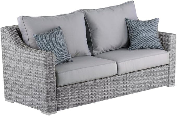 Elle Decor Vallauris Patio Outdoor Furniture Collection, Premium All Weather Wicker, Sofa, Gray - Photo 1