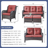Rilyson Outdoor Patio Furniture Sofa Set - 6 Piece Rattan Wicker Patio Sectional Conversation Sets with 1 Sofa - Photo 2