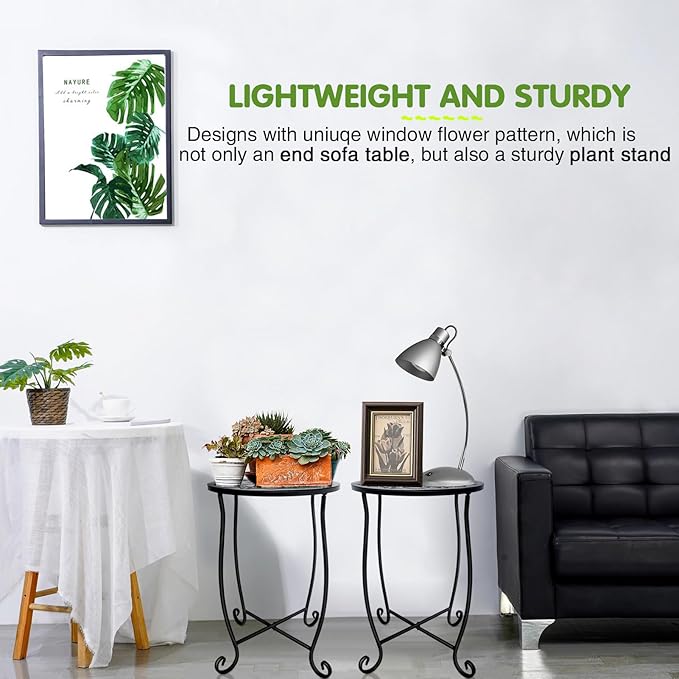 Fashion&cool Outdoor Side Tables, 2 Pack Patio Side Table - Photo 7