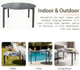 All-Weather Aluminum Outdoor Coffee Table | Modern & Durable Patio Furniture | Perfect for Balcony, Garden, and Poolside - Photo 4