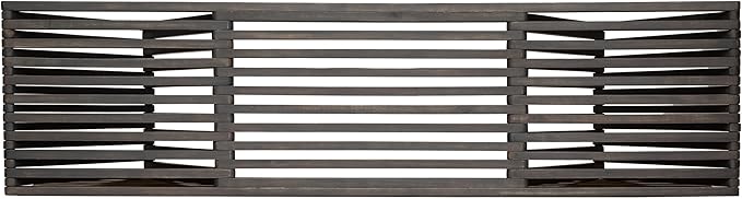Outdoor Bench - Acacia Wood with Geometric Triangular Design and Open Slat Paneling - Perfect for Modern Outdoor Décor - for Your Patio, Garden, or Deck, Dark Gray