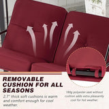 AECOJOY 2-Seat Outdoor Patio Swing Chair with Adjustable Canopy, Porch Swings Chairs for Adult - Photo 6