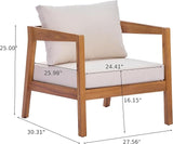 Merax 4 Piece Acacia Wood Patio Furniture Set, 3-Seater Sofa - Photo 2