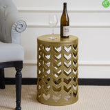 Nesting Side Table Set of 3 Decorative Round Garden Stools for Indoor Outdoor Heavy Duty Metal Frame Side Table - Photo 7