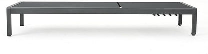 Christopher Knight Home Cape Coral Outdoor Aluminum Chaise Lounge with Mesh Seat, Grey / Dark Grey