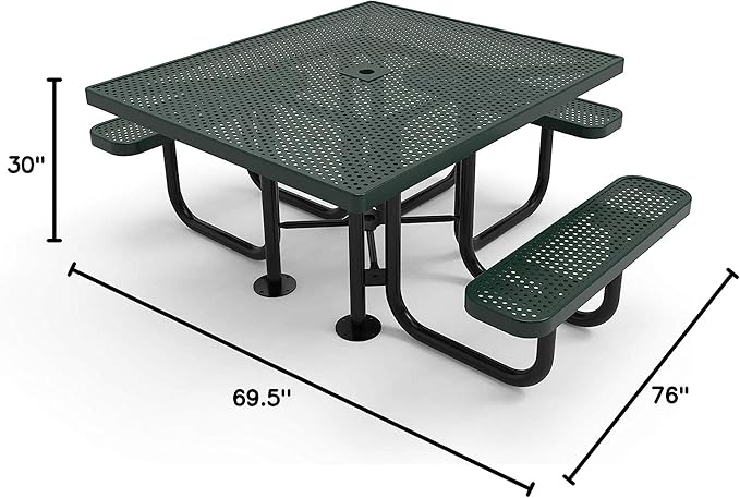 COATEDOUTDOORFURNITURE Coated Outdoor Furniture Heavy-Duty Portable ADA-Compliant Outdoor Picnic Table with Umbrella - Photo 2