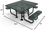 COATEDOUTDOORFURNITURE Coated Outdoor Furniture Heavy-Duty Portable ADA-Compliant Outdoor Picnic Table with Umbrella - Photo 2