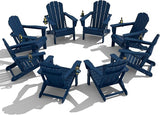 Domi Folding Adirondack Chair Set of 8, HDPE All-Weather Adirondack Chairs with Cup Holder - Photo 1
