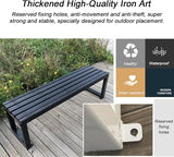 Backless Outdoor Bench, Pure Wrought Iron Metal Garden Bench with Reserved Fixing Holes for Yard Porch Balcony - Photo 3