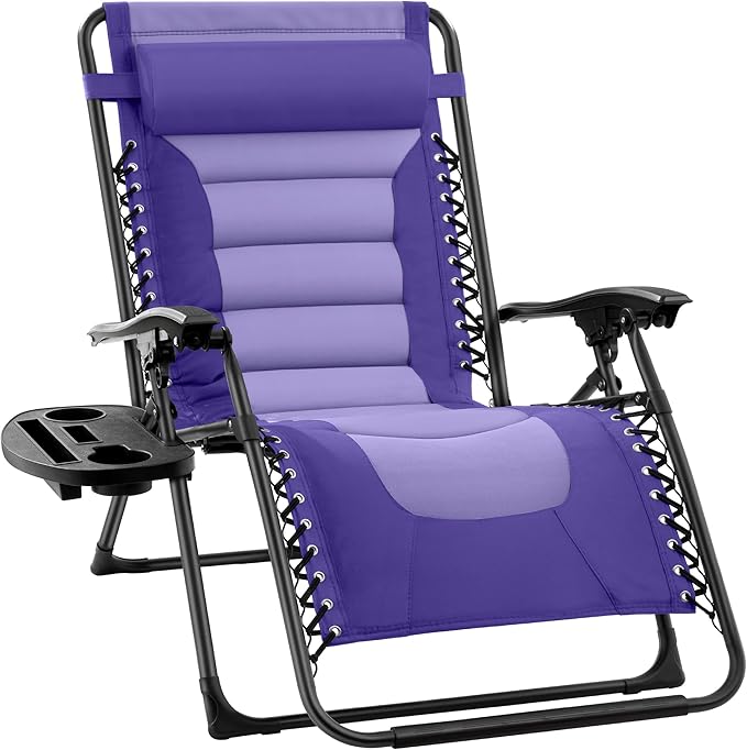 Best Choice Products Oversized Padded Zero Gravity Chair, Folding Outdoor Patio Recliner - Photo 1