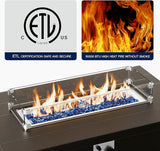 Gotland Aluminum Patio Furniture Set with Fire Pit Table - Photo 8