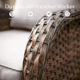 Belord 3 Piece Wicker Patio Furniture Set - Outdoor Swivel Rocker Recliner Chair with Adjustable Backrest & Footrest - Photo 6
