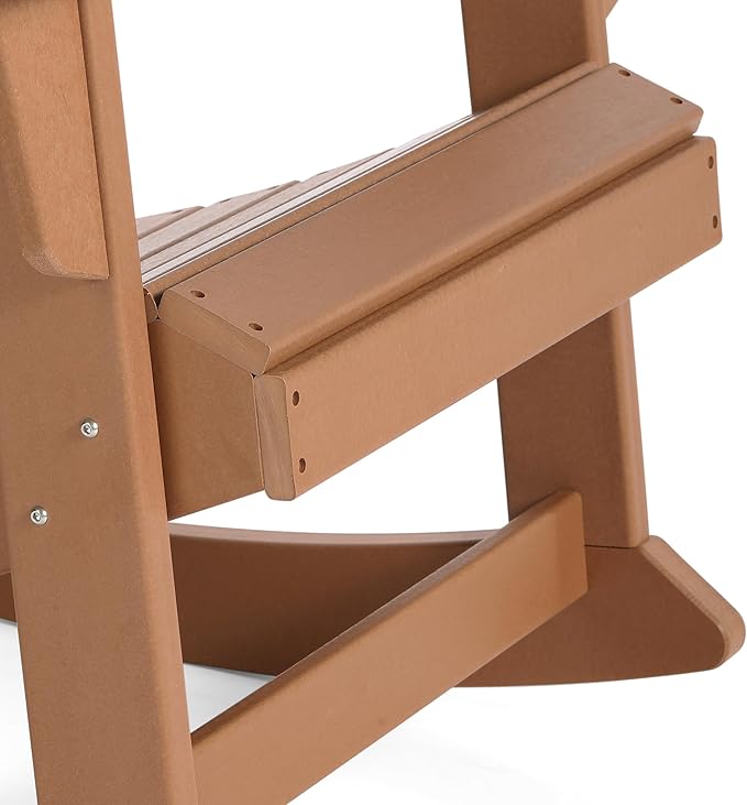 WO WESTIN OUTDOOR HDPE Laguna Outdoor Rocking Poly Adirondack Chair (Set of 2), Teak