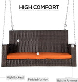 Outsunny 2 Person Wicker Hanging Swing Bench - Photo 4