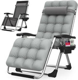Suteck Zero Gravity Chair, Reclining Camping Lounge Chair w/Removable Cushion, Upgraded Lock and Cup Holder - Photo 1