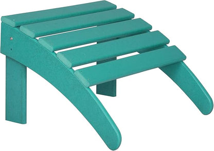 WO Home Furniture Adirondack Chair Outdoor Ottoman Set of 2 PCS Classic Patio Furniture (Turquoise)