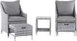 Elle Decor Vallauris Patio Outdoor Furniture Collection, Premium All Weather Wicker, 5 Piece Non-Reclining Set, Gray - Photo 9