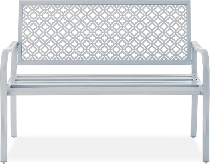 Best Choice Products Outdoor Bench 2-Person Metal Steel Benches Furniture for Garden, Patio, Porch - Photo 1