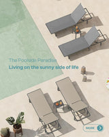 Aluminum Outdoor Lounge Chairs Set of 2 - Photo 3