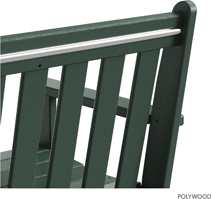 POLYWOOD Vineyard 48" Outdoor Patio Bench, Green - Photo 7