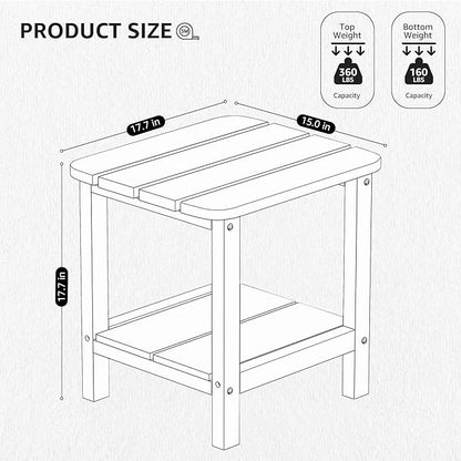 SERWALL Adirondack Table Outdoor Side Table- Green