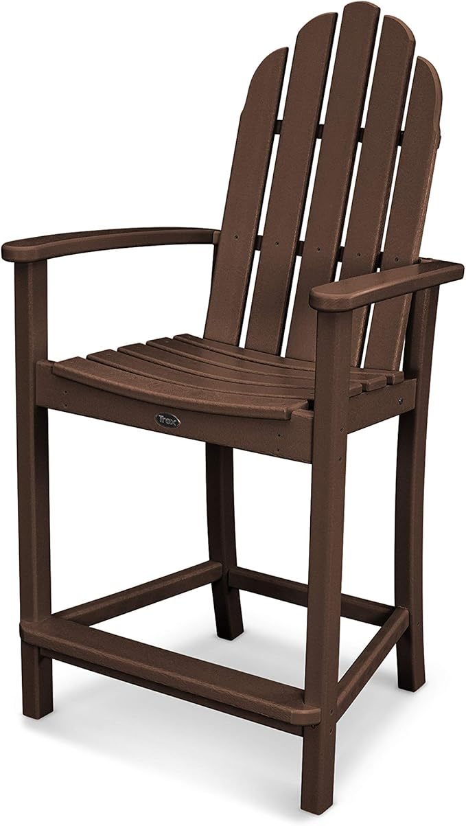 POLYWOOD Adirondack Counter Height Chair, Mahogany