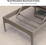 PURPLE LEAF 1 Piece Outdoor Chaise Lounge Aluminum Adjustable Patio Lounger Chair with Cushion Reclining Beach Daybed - Photo 5
