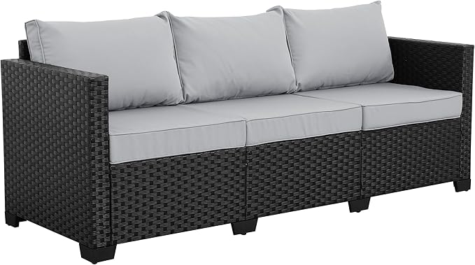 Rattaner Outdoor Furniture Outdoor Couch Patio Furniture 3-seat Sofa Deep Seat High Backrest with Waterproof Cover and - Photo 8