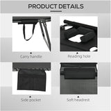 Outsunny Folding Chaise Lounge with 5-Level Reclining Back, Tanning Chair with Face Hole - Photo 5