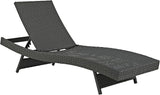 Modway Sojourn Wicker Rattan Outdoor Patio Sunbrella Fabric Chaise Lounge in Antique Canvas Beige - Photo 7