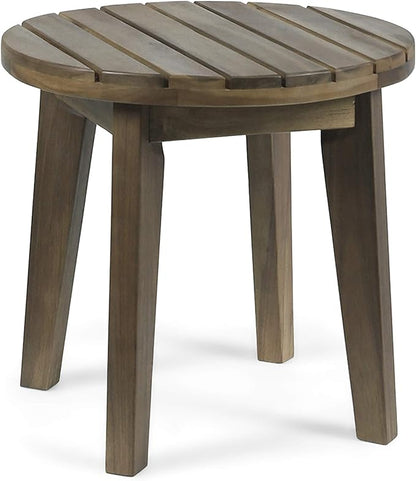 Christopher Knight Home Parker Outdoor 16" Acacia Wood Side Table, Gray Finish
