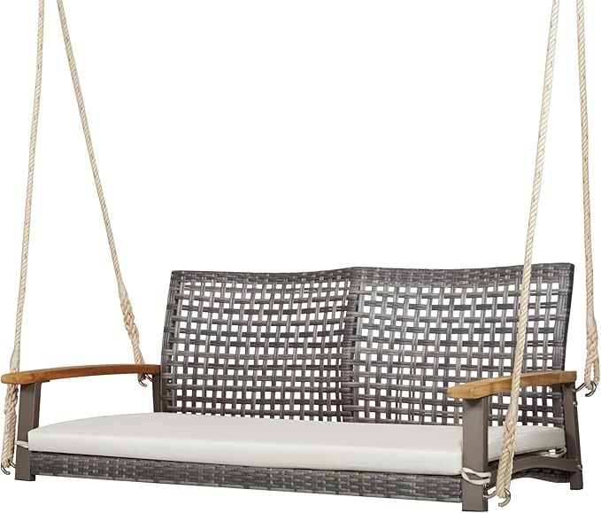 Tangkula 2-Person Outdoor Porch Swing with 118" Hanging Ropes - Photo 1