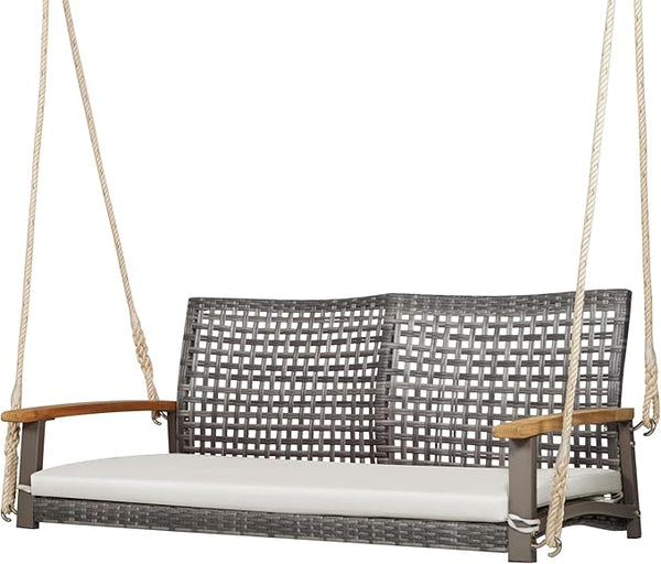 Tangkula 2-Person Outdoor Porch Swing with 118" Hanging Ropes - Photo 1