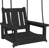 SERWALL HDPE Single Porch Swing, Heavy Duty Single Person Swing Chair with 2 Polypropylene Hanging Ropes - Photo 1