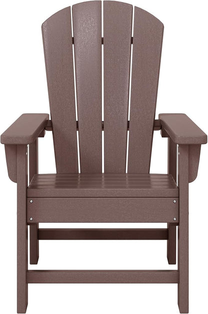 WestinTrends Malibu Kids Outdoor HDPE Adirondack Plastic Patio Chair, Dark Brown