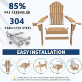 Plawdlik Folding Adirondack Chair [2026 Upgraded] - Photo 8