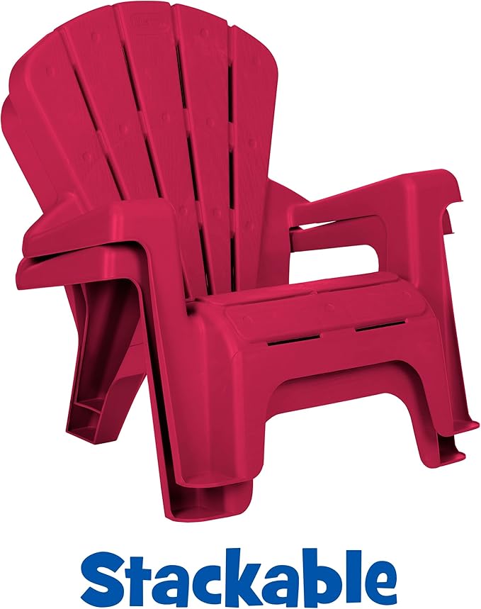 Little Tikes Kids Garden Chair 2 Pack in Red, Outdoor Toddler Activity Adirondack Chairs for Picnic, Garden, Patio, Backyard & Beach, Outdoor Chair Set