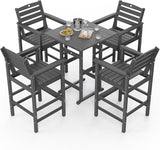 Patio Bar Table, Adirondack Chairs and Table 5 Pieces Set, Bar Height Chairs Set of 4 and Bar Table - Photo 8