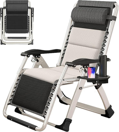 Slsy Zero Gravity Chair, Reclining Lounge Chair with Removable Tray for Indoor and Outdoor, Patio Recliner Folding Reclining Chair