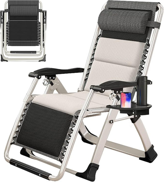 Slsy Zero Gravity Chair, Reclining Lounge Chair with Removable Tray for Indoor and Outdoor, Patio Recliner Folding Reclining Chair
