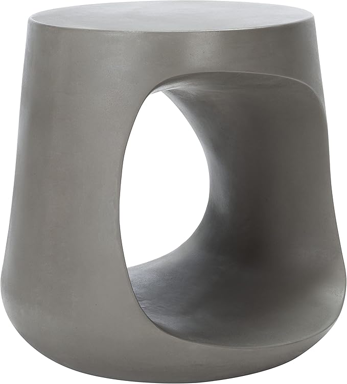 SAFAVIEH Outdoor Collection Vikki Modern Dark Grey Concrete Accent Table (Fully Assembled) VNN1040A