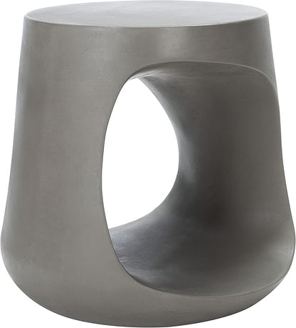 SAFAVIEH Outdoor Collection Vikki Modern Dark Grey Concrete Accent Table (Fully Assembled) VNN1040A