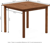 Furinno FG18006 Tioman Hardwood Patio Furniture Square Table with Umbrella Hole, Natural, 35.4"D x 35.4"W x 29.2"H - Photo 3