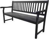 JONATHAN Y BNH101C Laurel 59.1" 3-Seat Slat-Back 600-Lbs Support Acacia Wood Outdoor Garden Patio Bench for Garden, Lawn - Photo 1