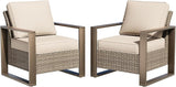 Patio Metal Wicker Chairs Set of 2 - Photo 1